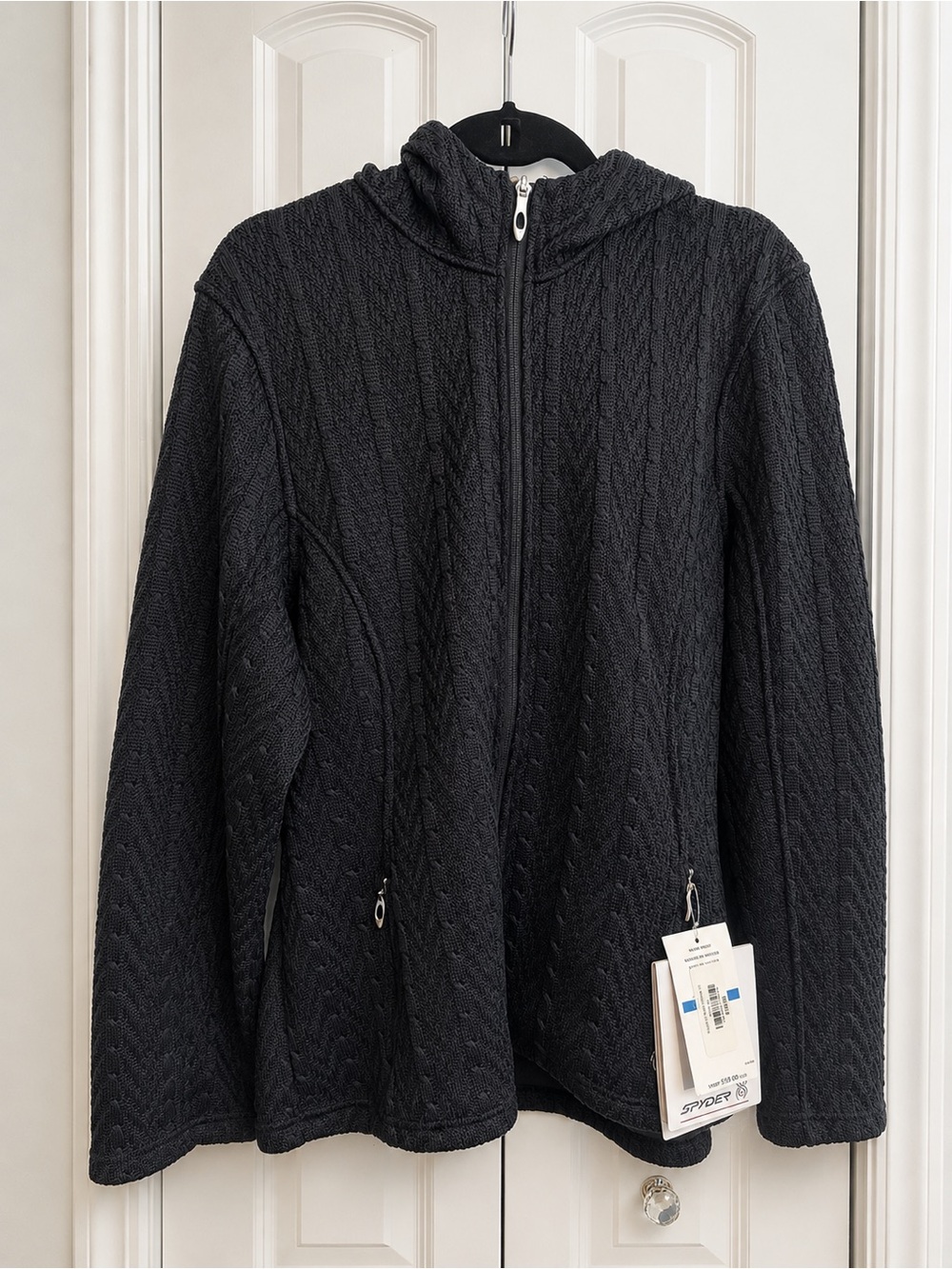 Spyder Black Hooded Zip-Up Utility Jacket